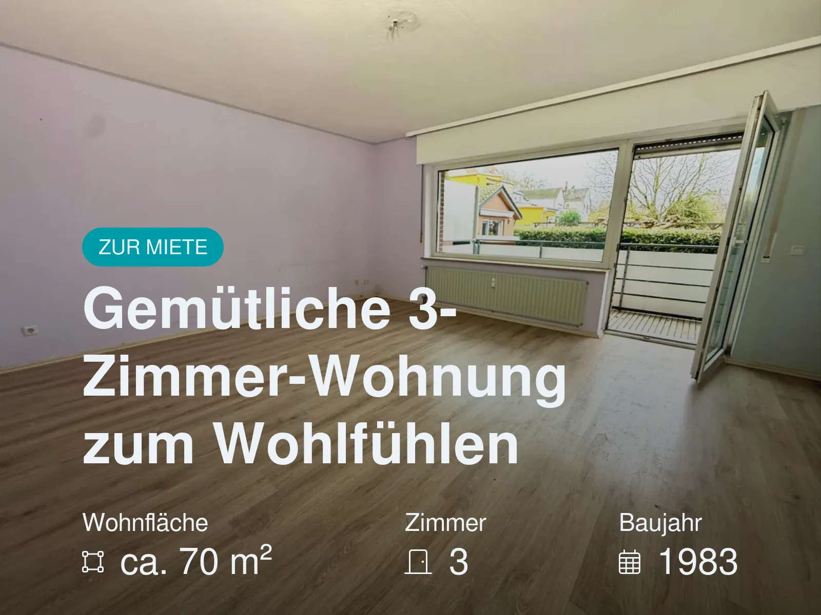 Neu im Angebot: Gemütliche 3-Zimmer-Wohnung zum Wohlfühlen