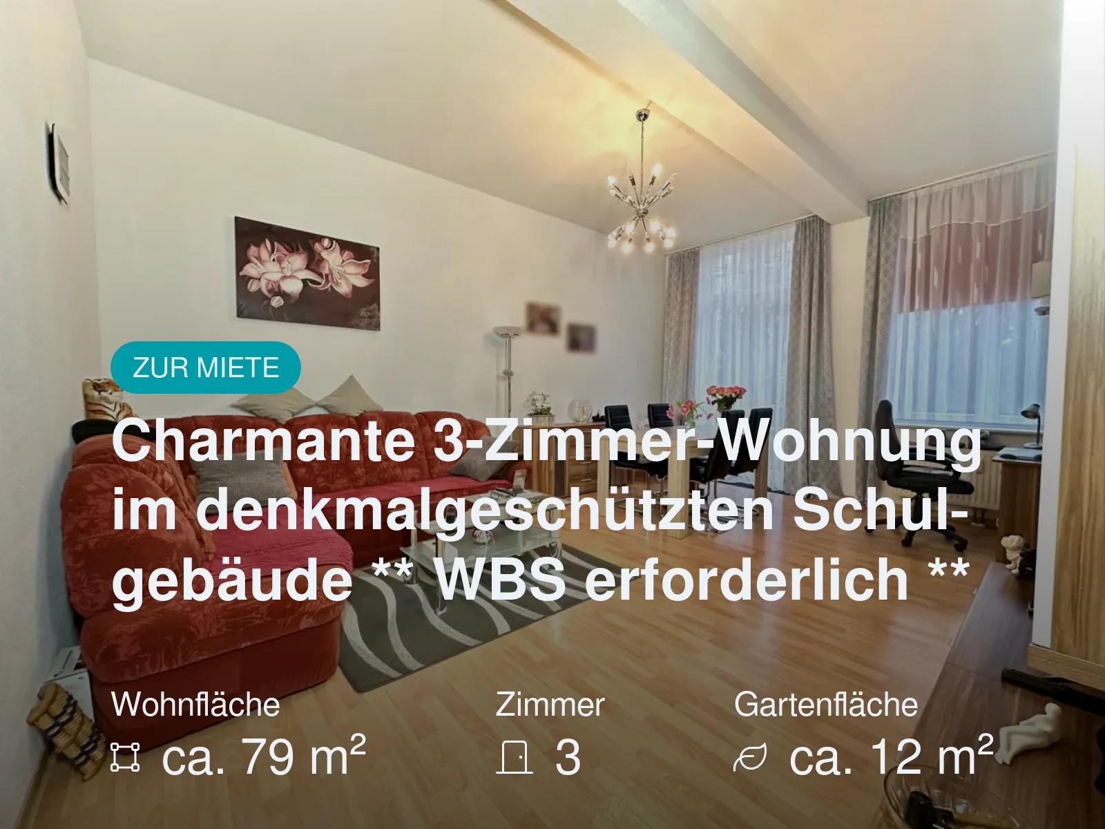 Neu im Angebot: Charmante 3-Zimmer-Wohnung im denkmalgeschützten Schulgebäude ** WBS erforderlich **