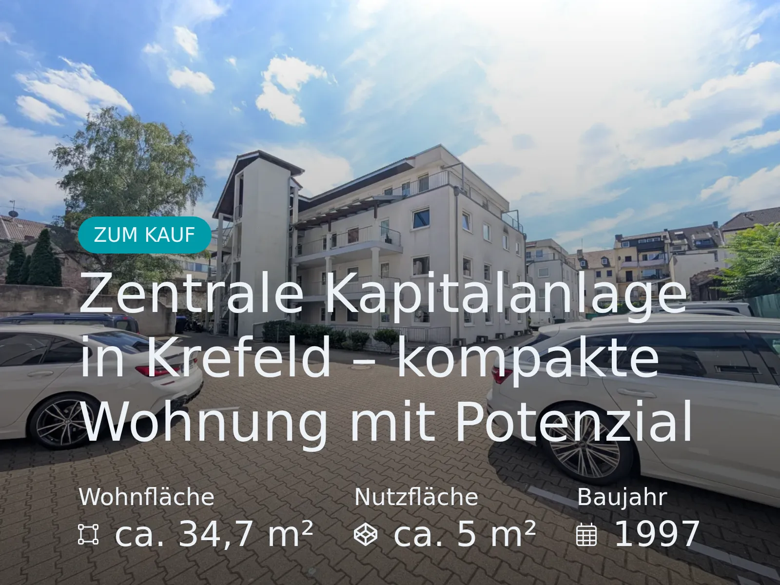 Neu im Angebot: Zentrale Kapitalanlage in Krefeld – kompakte Wohnung mit Potenzial