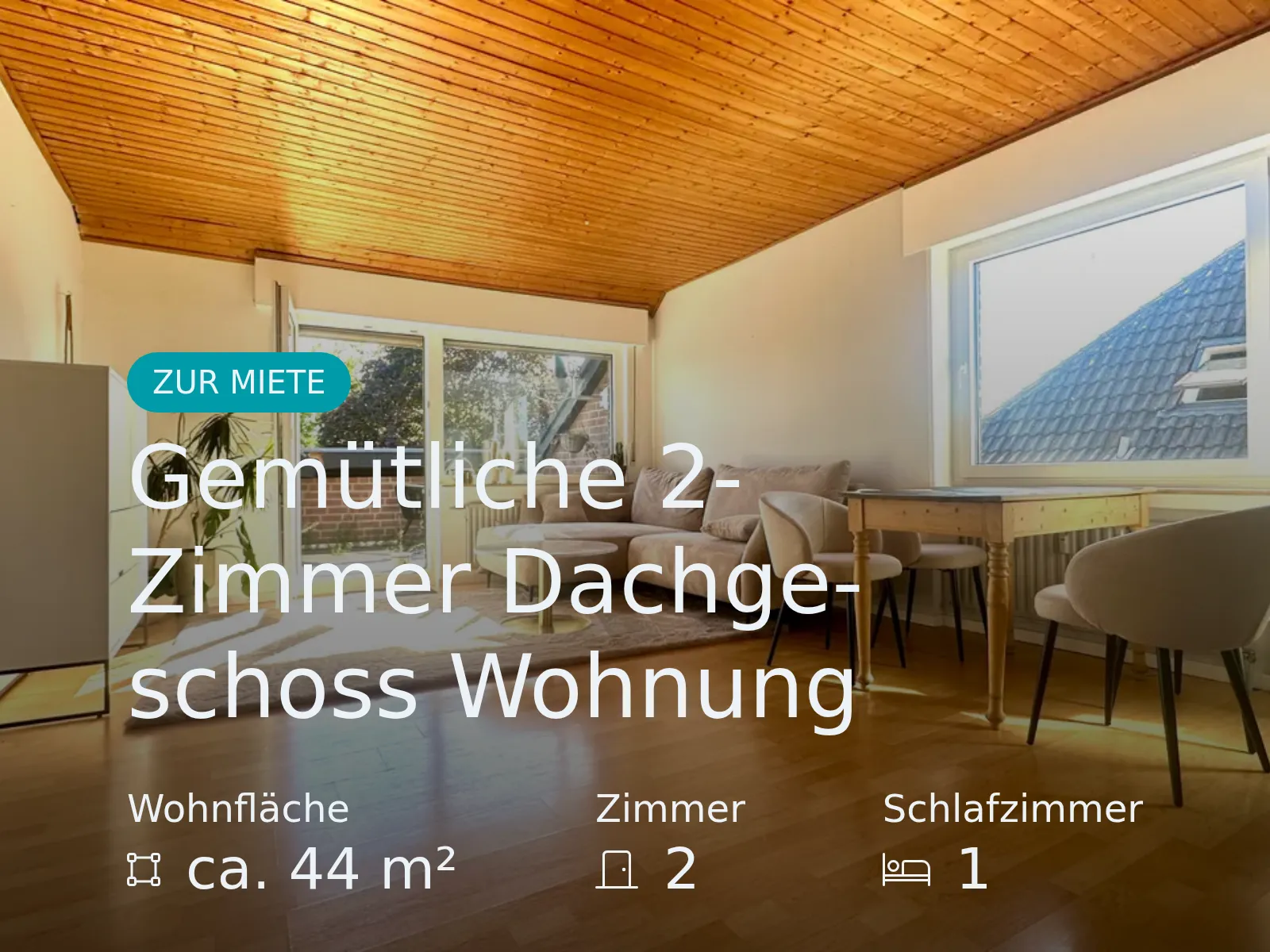Neu im Angebot: Gemütliche 2- Zimmer Dachgeschoss Wohnung