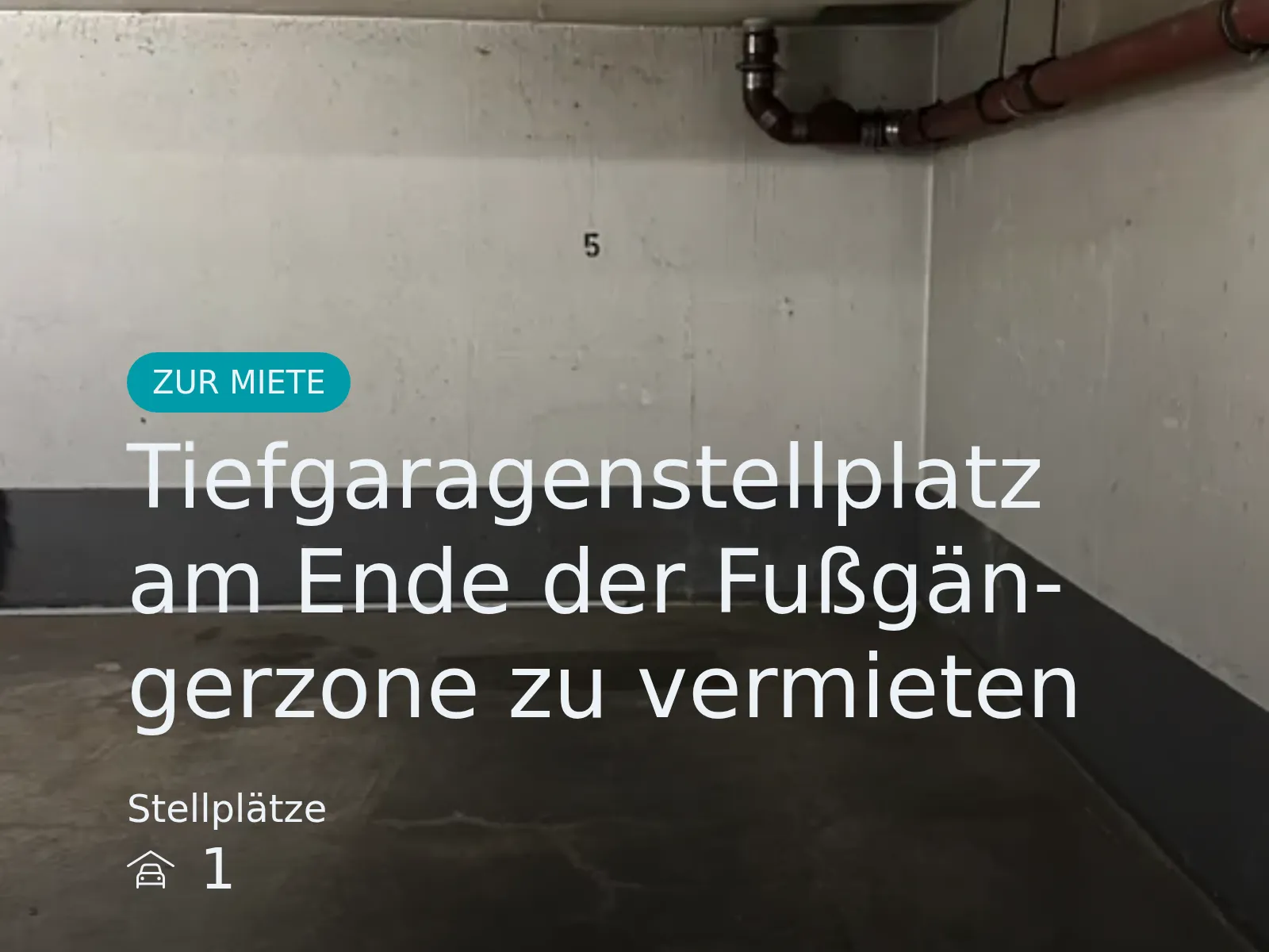 Neu im Angebot: Tiefgaragenstellplatz am Ende der Fußgängerzone zu vermieten