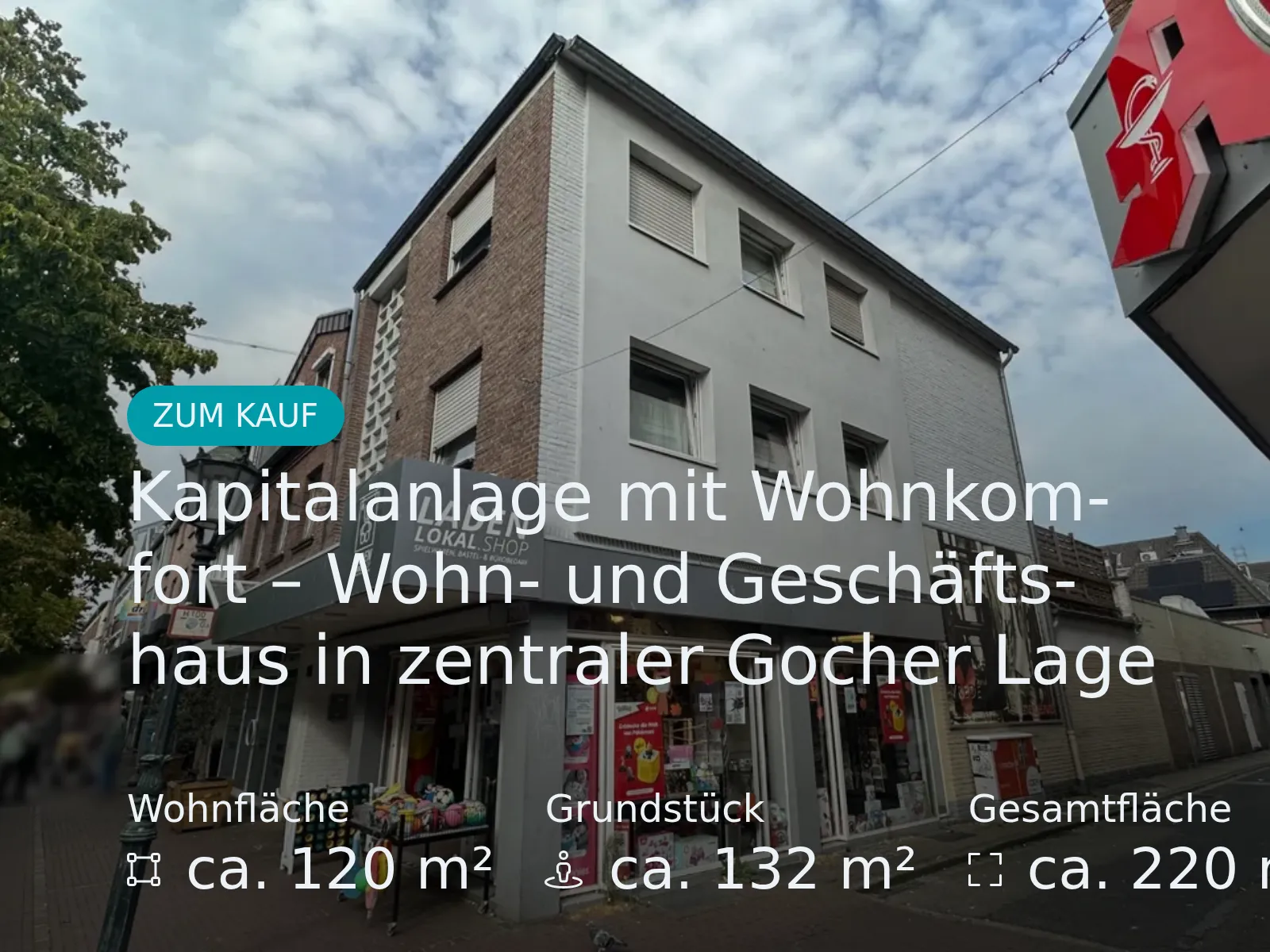 Neu im Angebot: Kapitalanlage mit Wohnkomfort – Wohn- und Geschäftshaus in zentraler Gocher Lage