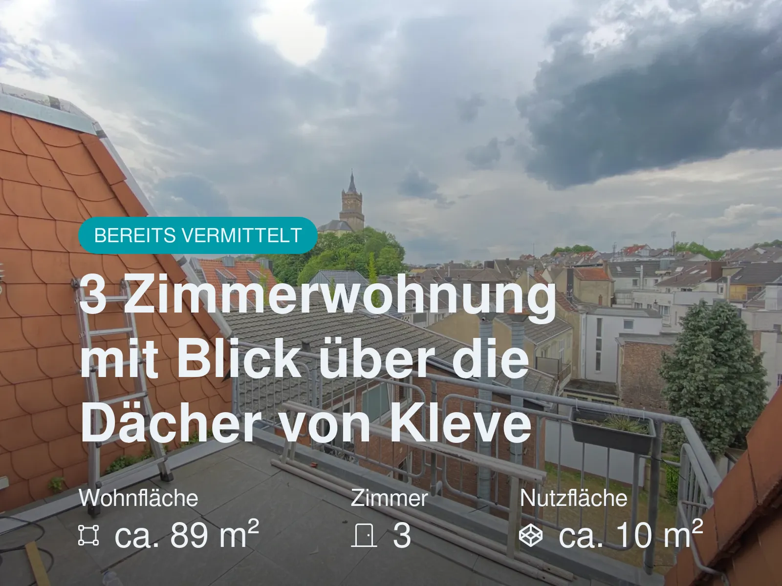 Nicht mehr verfügbar: 3 Zimmerwohnung mit Blick über die Dächer von Kleve