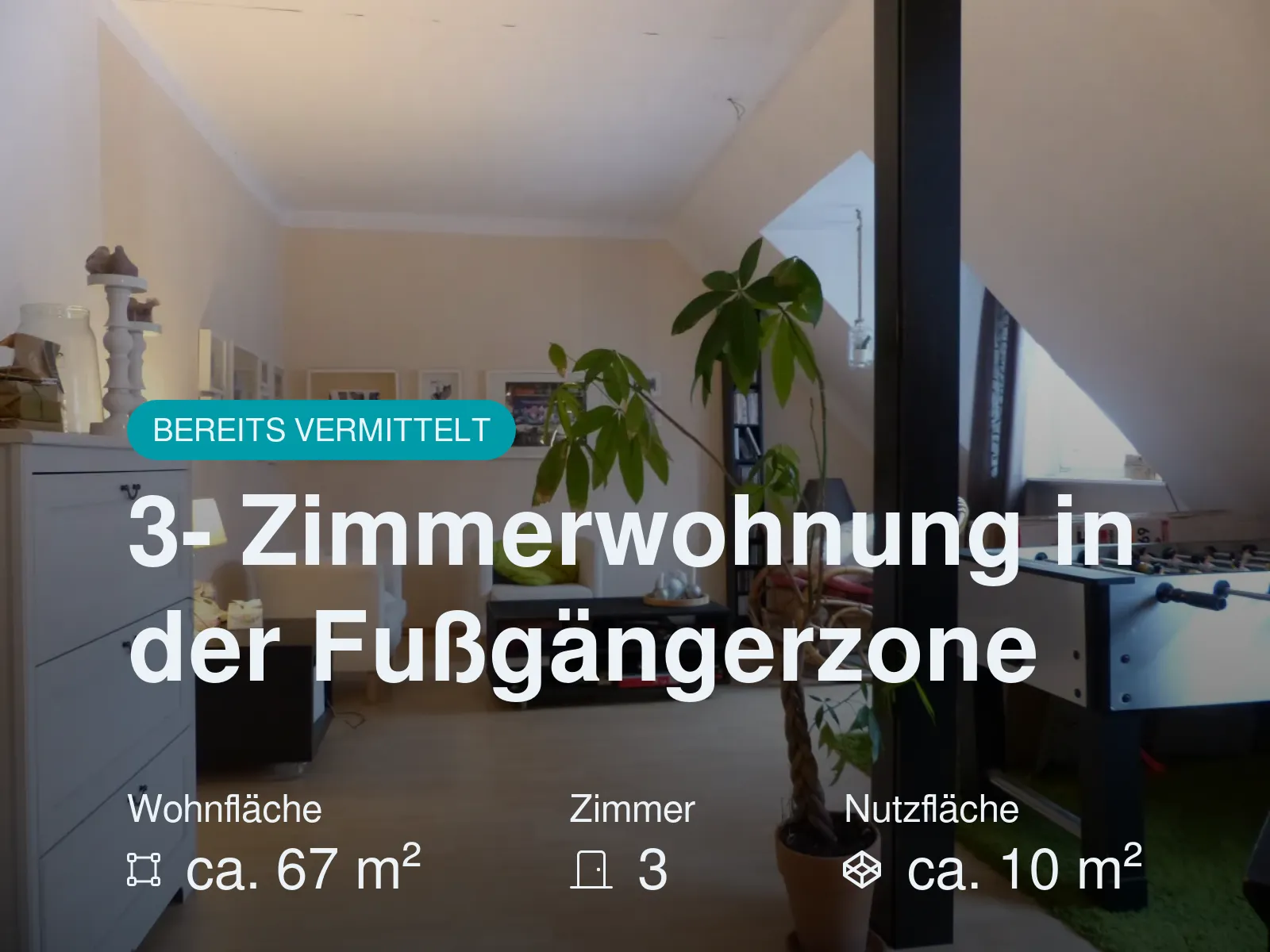 Nicht mehr verfügbar: 3- Zimmerwohnung in der Fußgängerzone