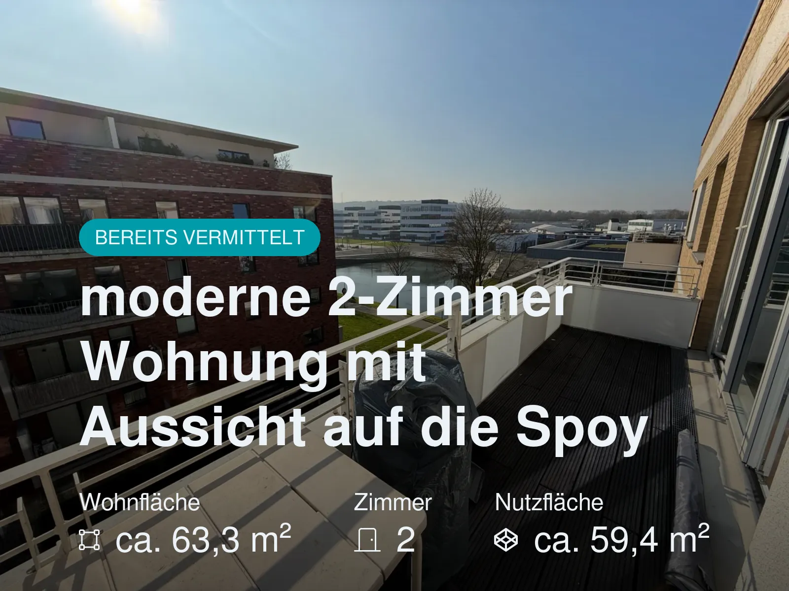 Nicht mehr verfügbar: moderne 2-Zimmer Wohnung mit Aussicht auf die Spoy