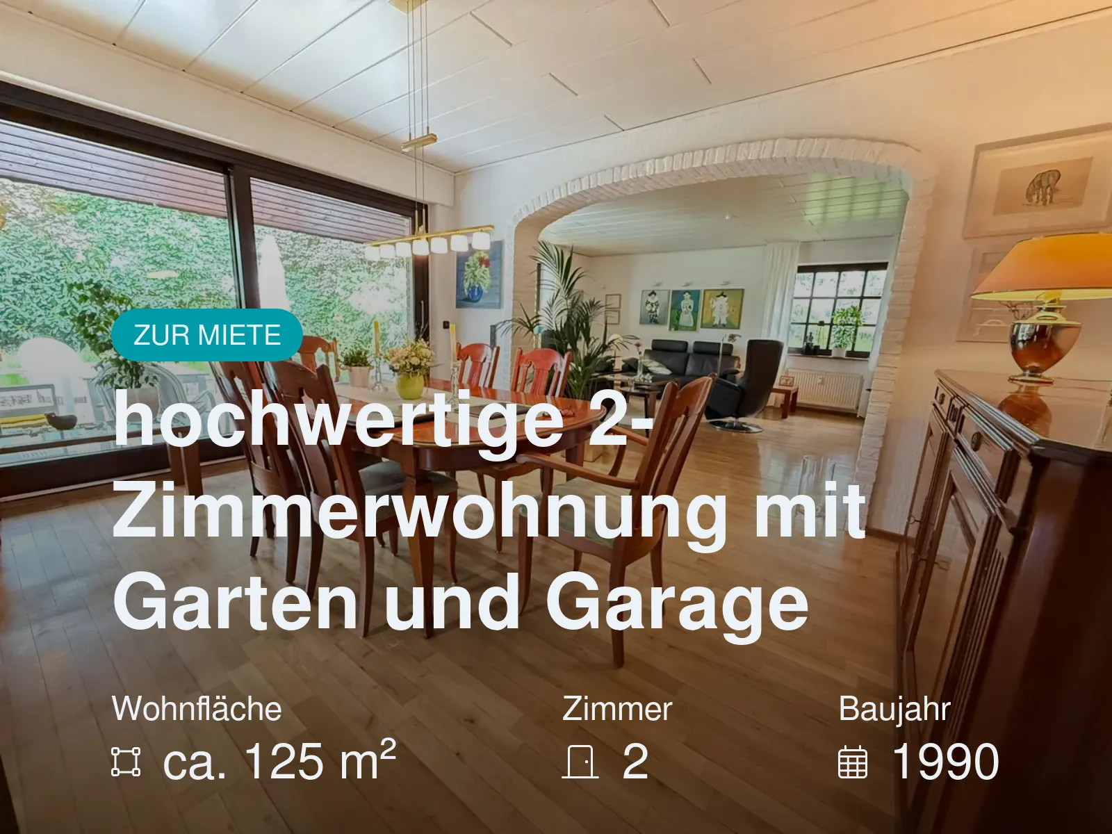 Neu im Angebot: hochwertige 2-Zimmerwohnung mit Garten und Garage