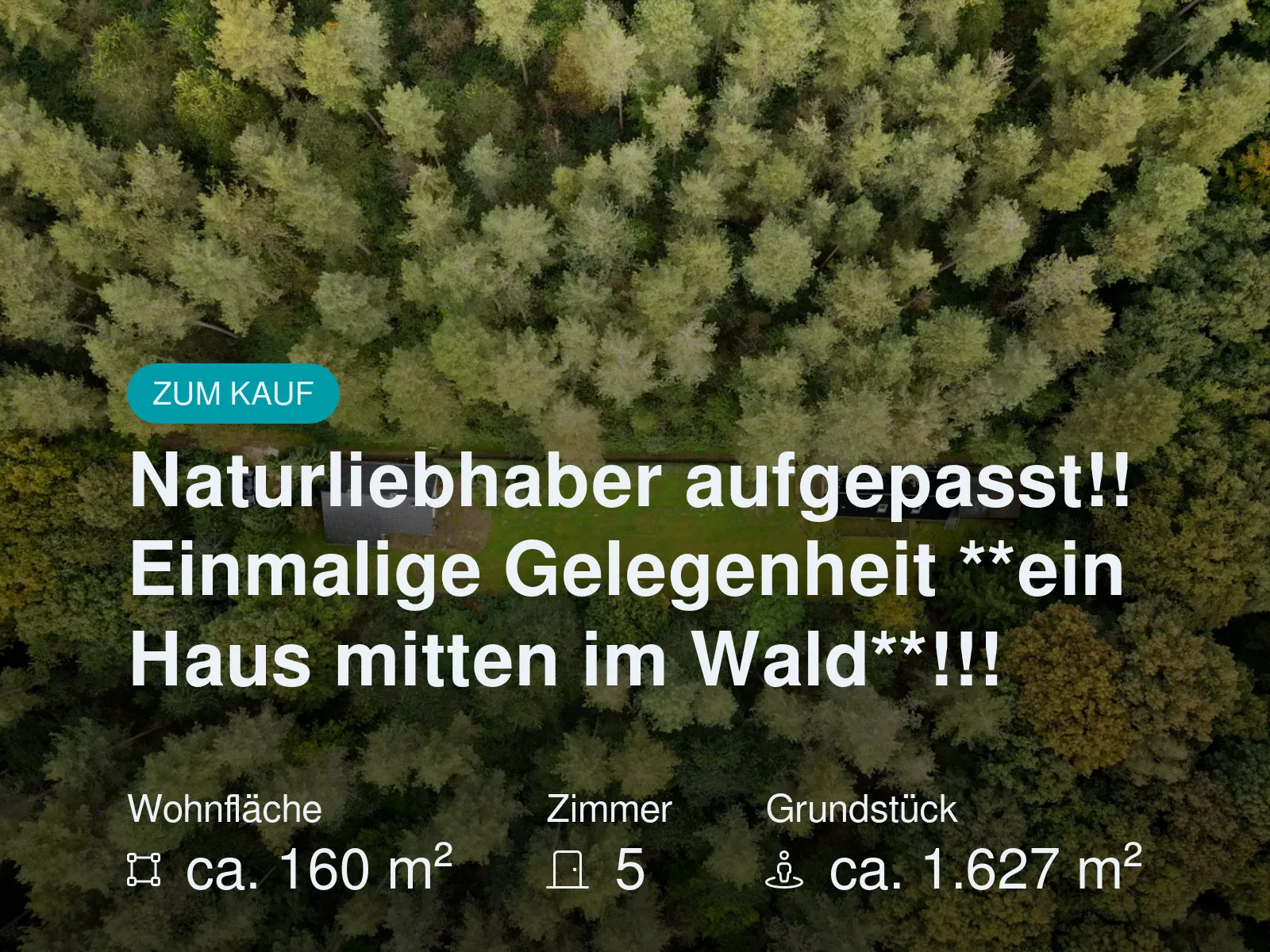 Neu im Angebot: Naturliebhaber aufgepasst!! Einmalige Gelegenheit **ein Haus mitten im Wald**!!!
