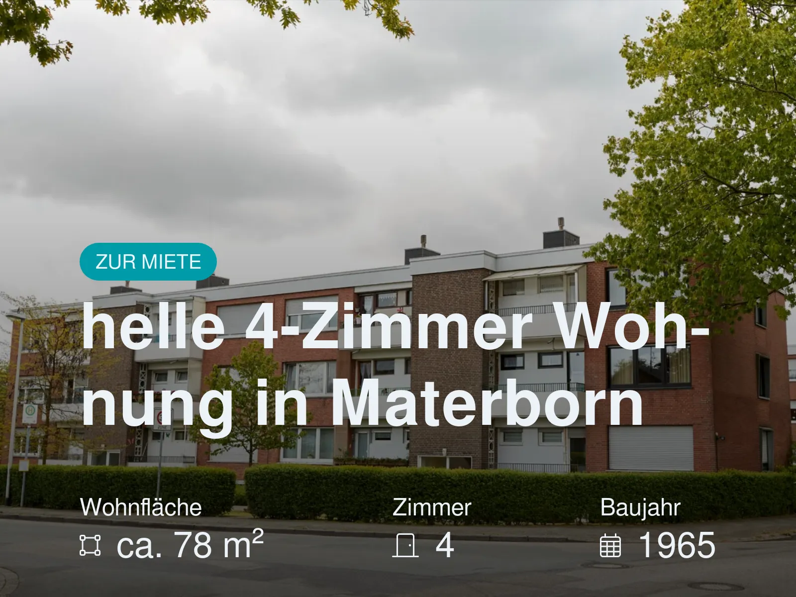 Neu im Angebot: helle 4-Zimmer Wohnung in Materborn