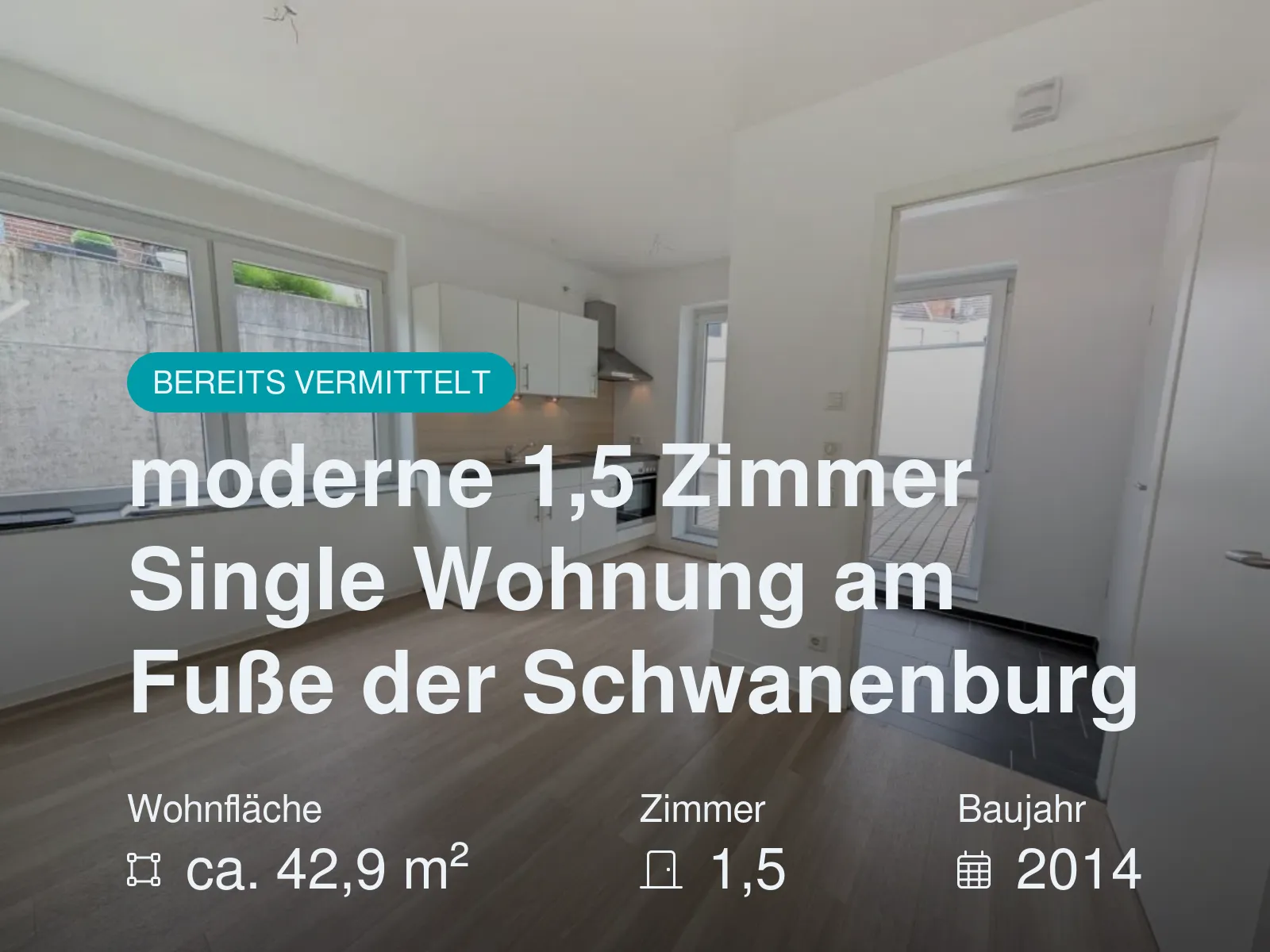 Nicht mehr verfügbar: moderne 1,5 Zimmer Single Wohnung am Fuße der Schwanenburg