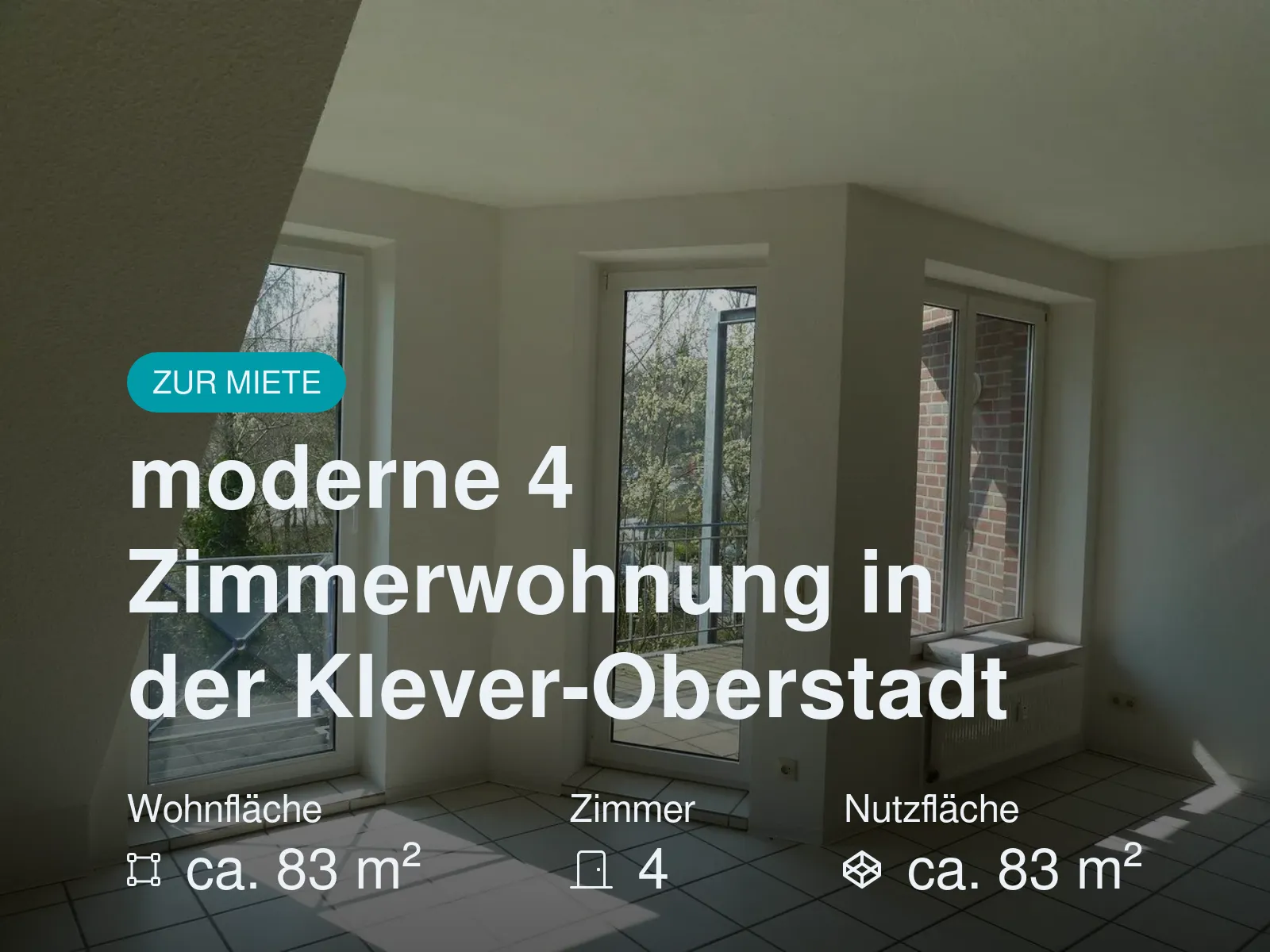 Neu im Angebot: moderne 4 Zimmerwohnung in der Klever-Oberstadt