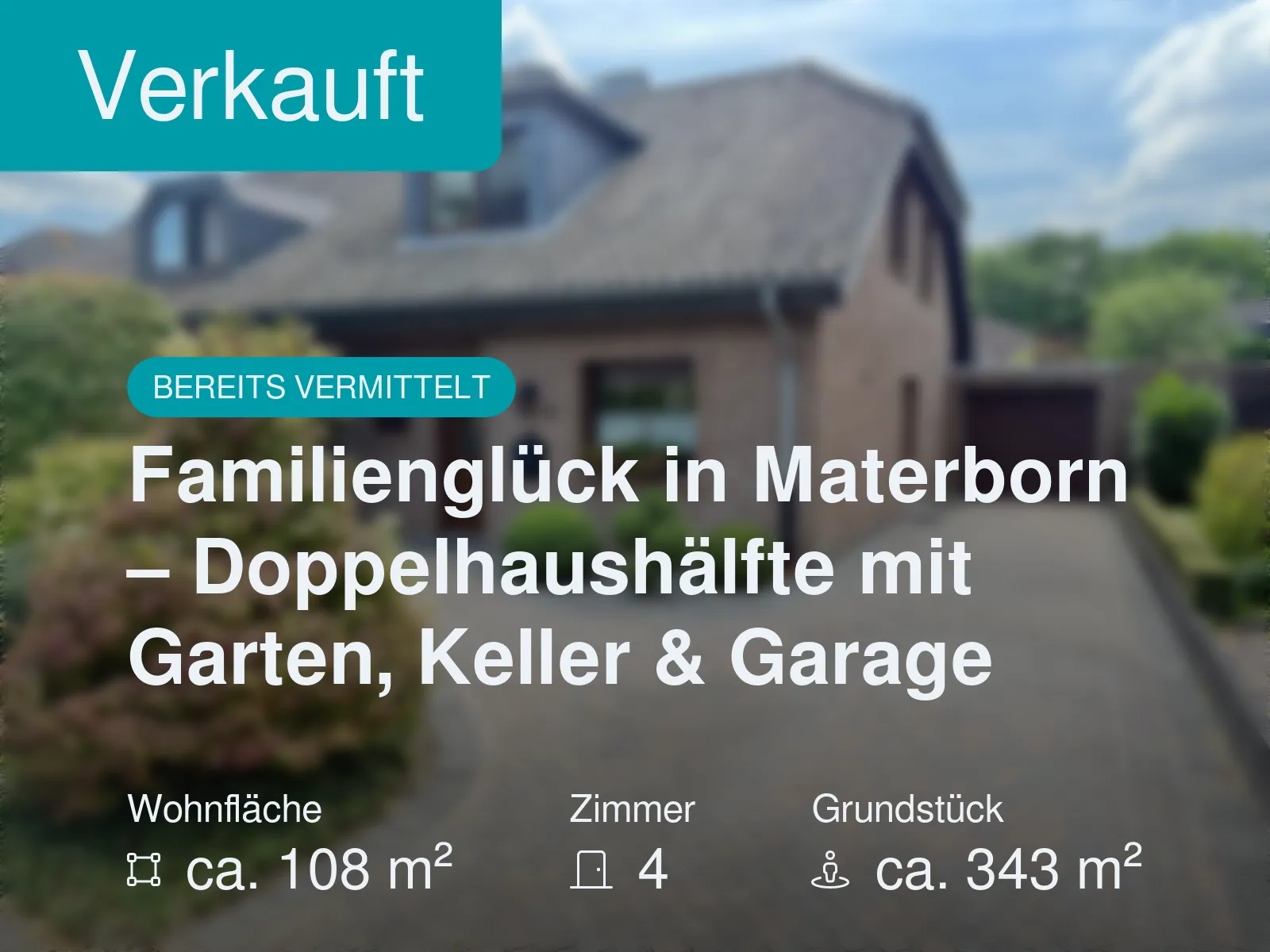 Nicht mehr verfügbar: Familienglück in Materborn – Doppelhaushälfte mit Garten, Keller & Garage