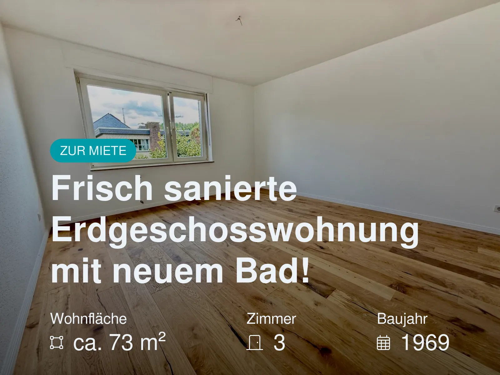 Neu im Angebot: Frisch sanierte Erdgeschosswohnung mit neuem Bad!