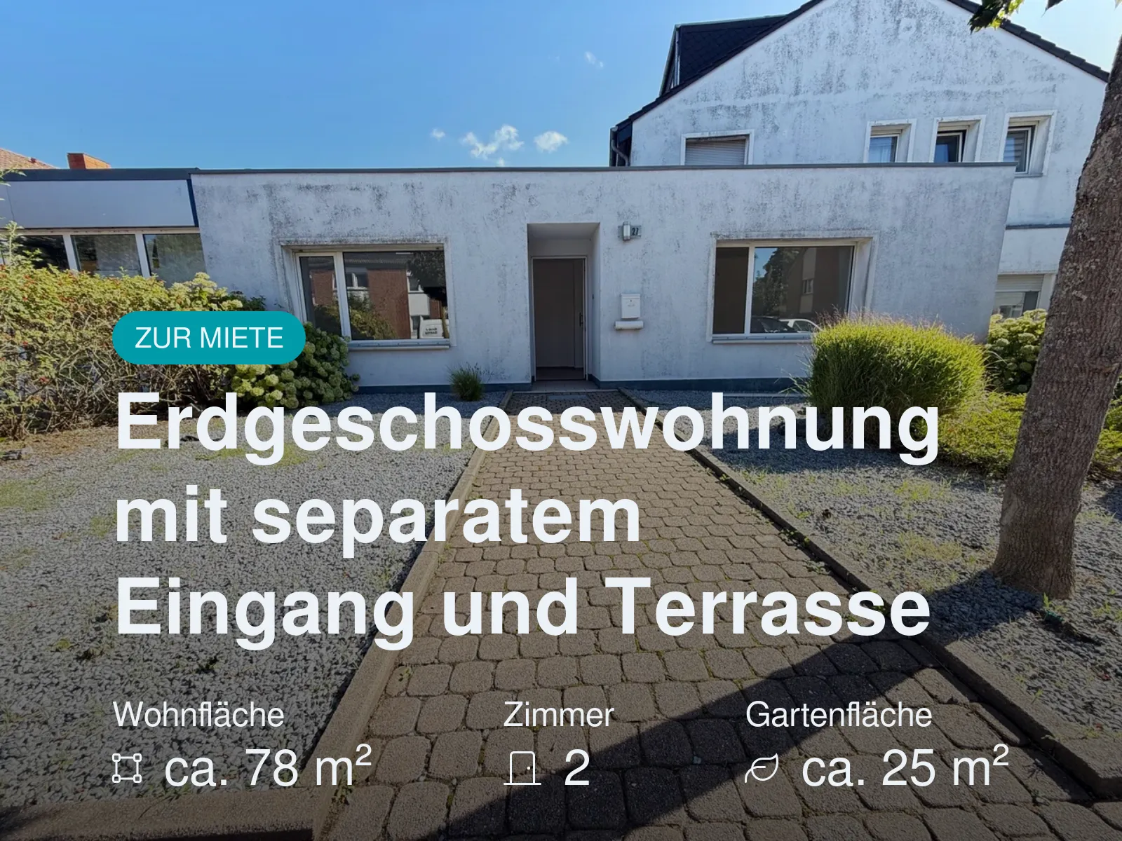 Neu im Angebot: Erdgeschosswohnung mit separatem Eingang und Terrasse