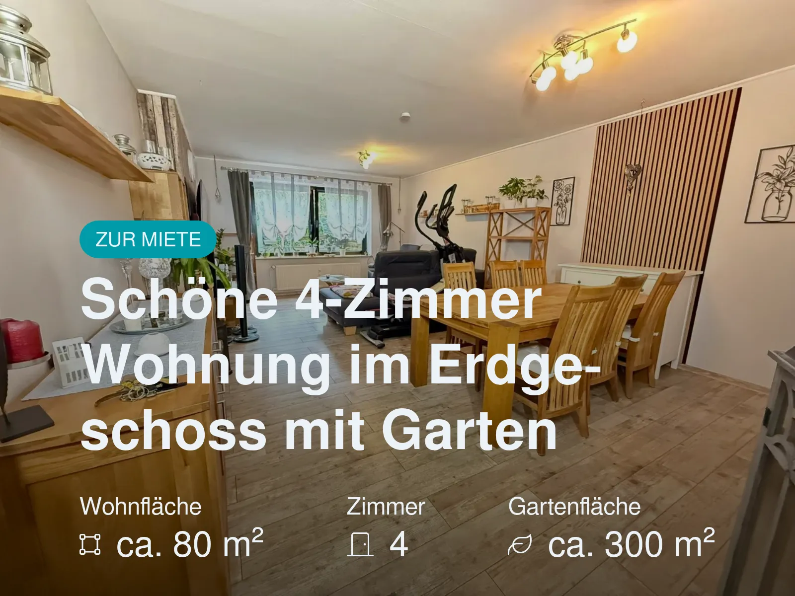Neu im Angebot: Schöne 4-Zimmer Wohnung im Erdgeschoss mit Garten