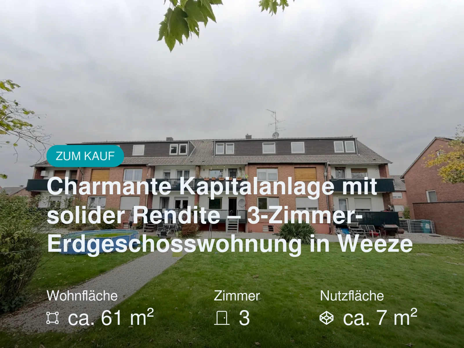 Neu im Angebot: Charmante Kapitalanlage mit solider Rendite – 3-Zimmer-Erdgeschosswohnung in Weeze
