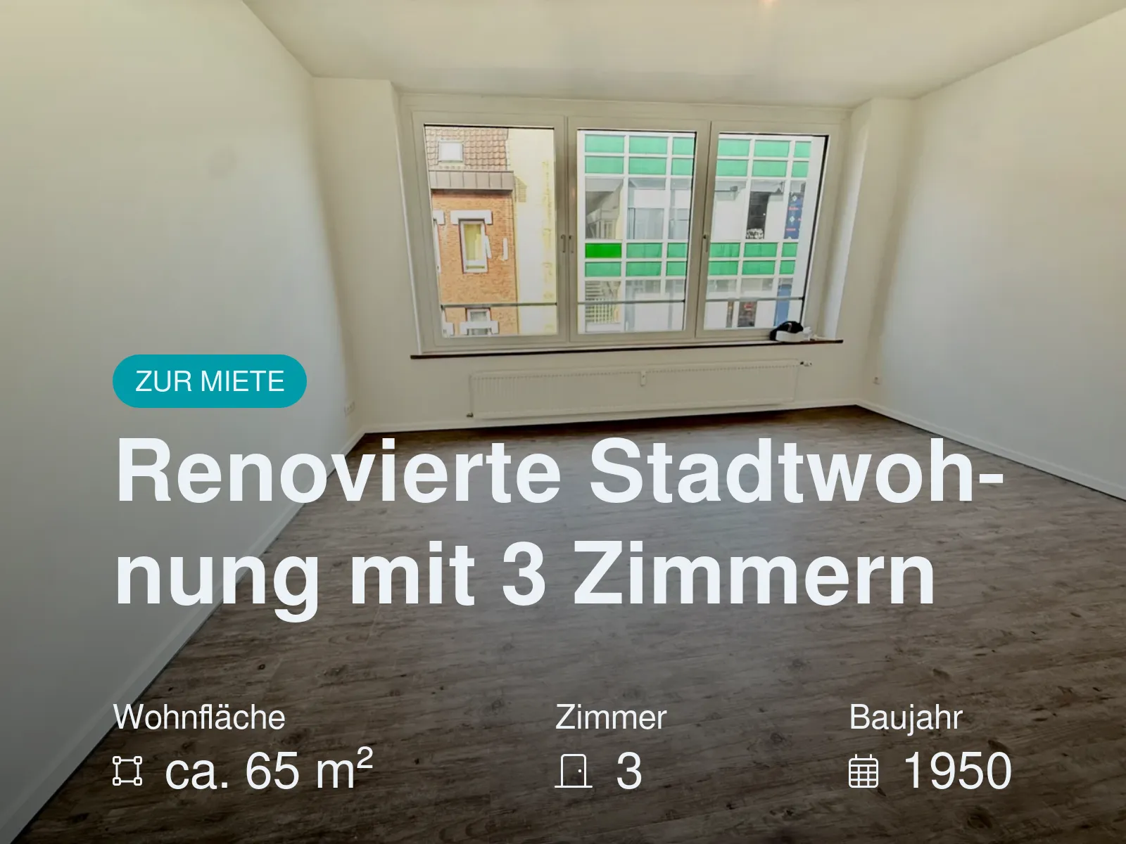 Neu im Angebot: Renovierte Stadtwohnung mit 3 Zimmern